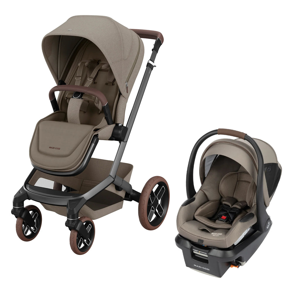 Maxi Cosi Fame Stroller + Mico Luxe+ Car Seat Travel System - Twillic Truffle