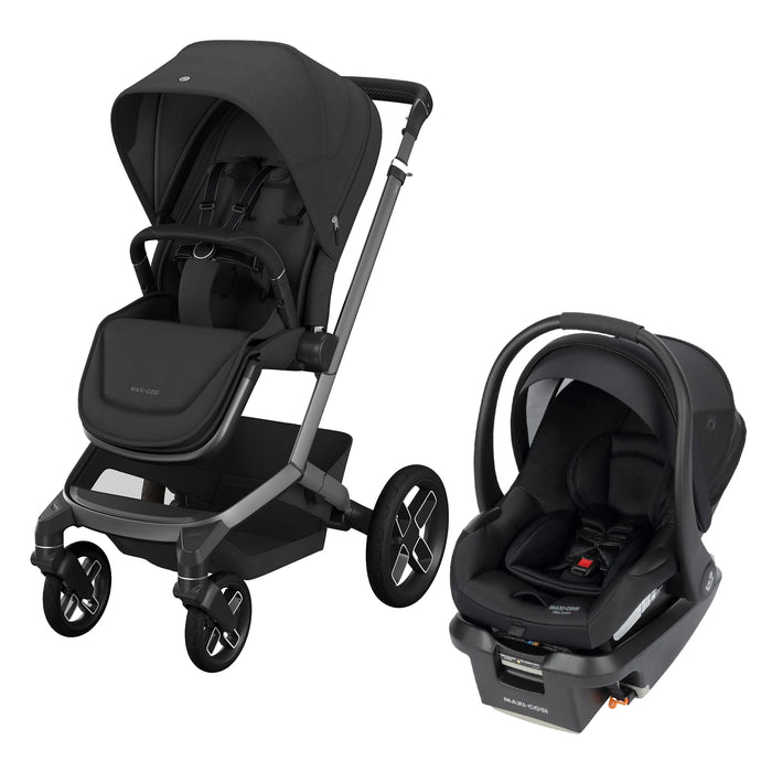 Maxi Cosi Fame Stroller + Mico Luxe+ Car Seat Travel System - Twillic Green