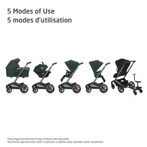 Maxi Cosi Fame Stroller + Mico Luxe+ Car Seat Travel System - Twillic Green