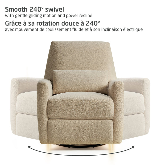 Maxi Cosi Ansel Swivel Glider and Power Recliner with Night Light - Linen