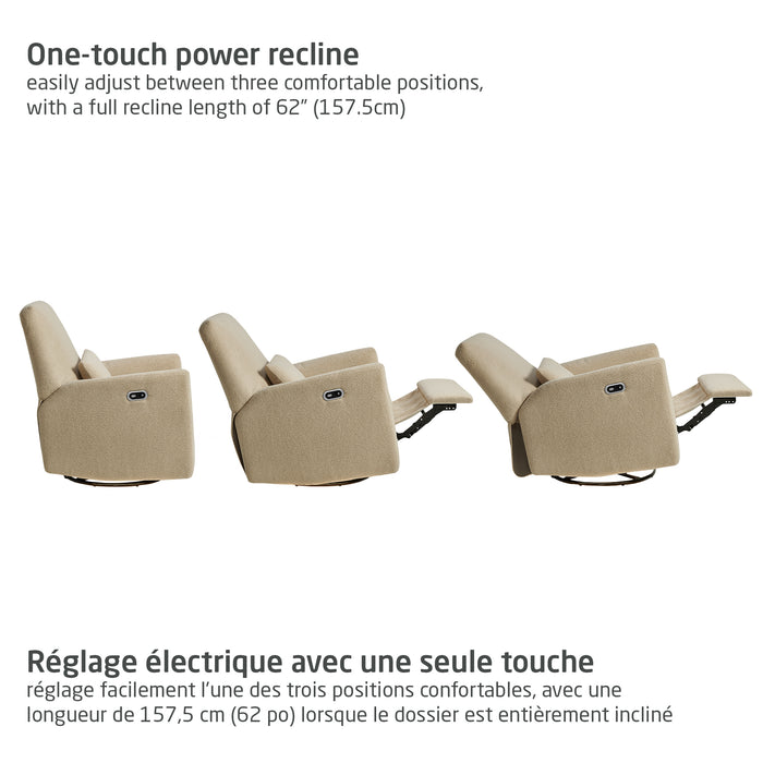 Maxi Cosi Ansel Swivel Glider and Power Recliner with Night Light - Linen