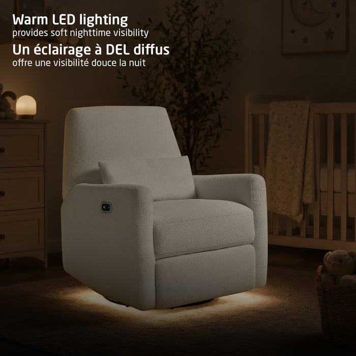 Maxi Cosi Ansel Swivel Glider and Power Recliner with Night Light - Cloud