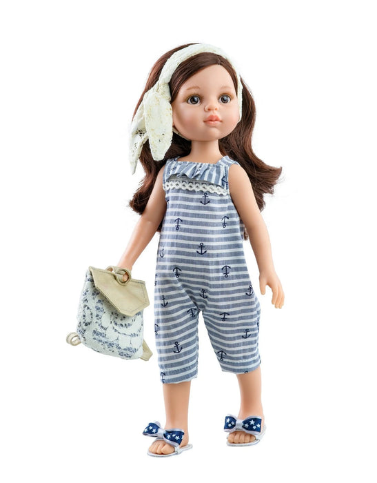 Paola Reina Las Amigas Doll - Carol With Beach Lined Romper