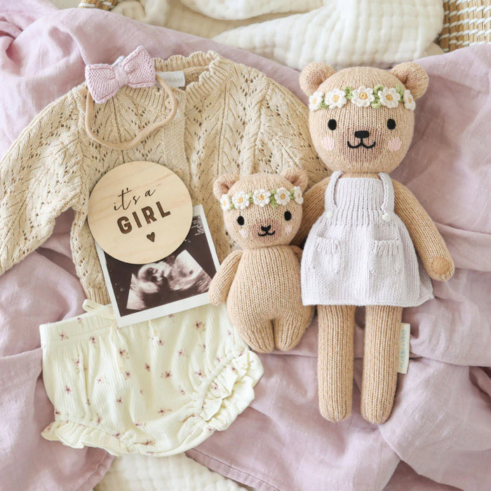 Cuddle+Kind Baby Honey Bear - Ivory Floral