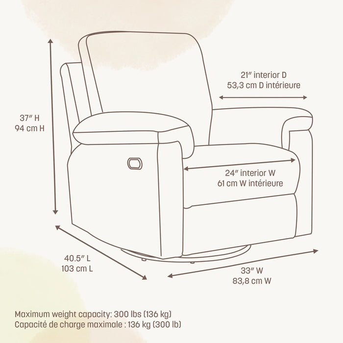 Little Seeds Bellamy Power Glider Recliner - Oyster