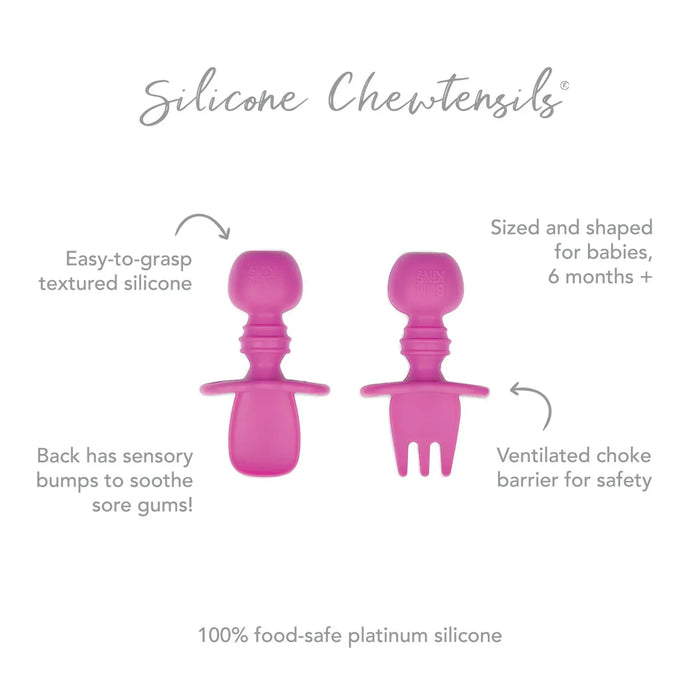 Bumkins Silicone Chewtensils - Fuchsia