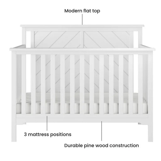 Child Craft Hampton Flat 4-in-1 Crib - Matte White