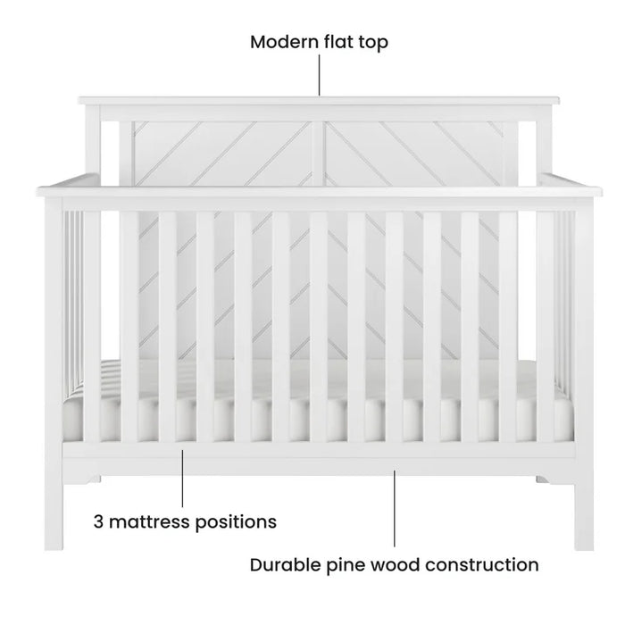 Child Craft Hampton Flat 4-in-1 Crib - Matte White