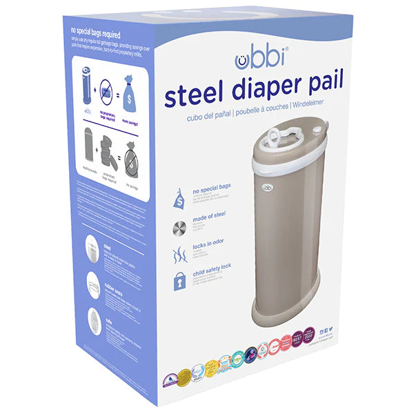 Ubbi Diaper Pail - Matte Taupe