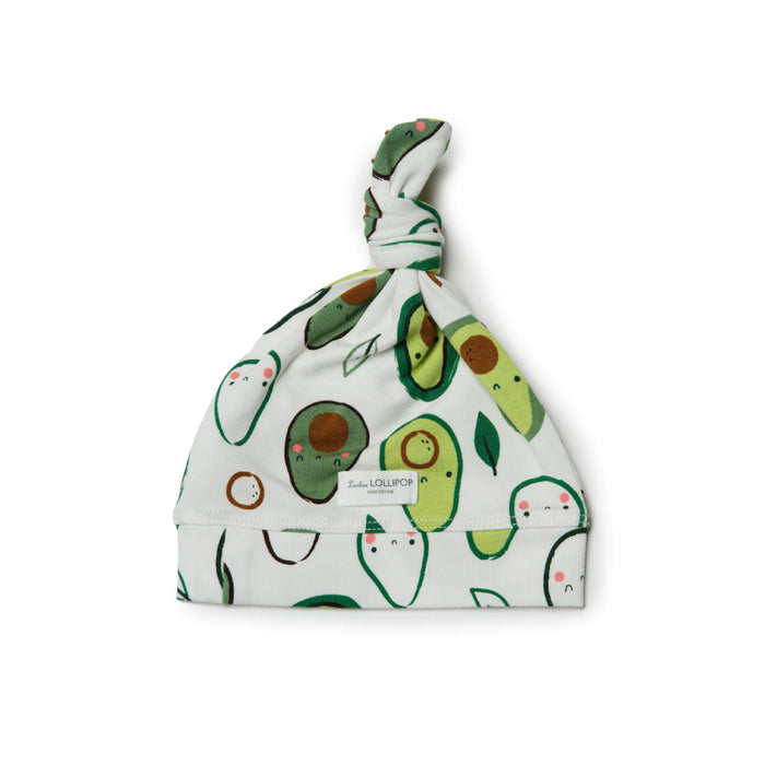 Loulou Lollipop Top Knot Beanie - Avocado 0-6M