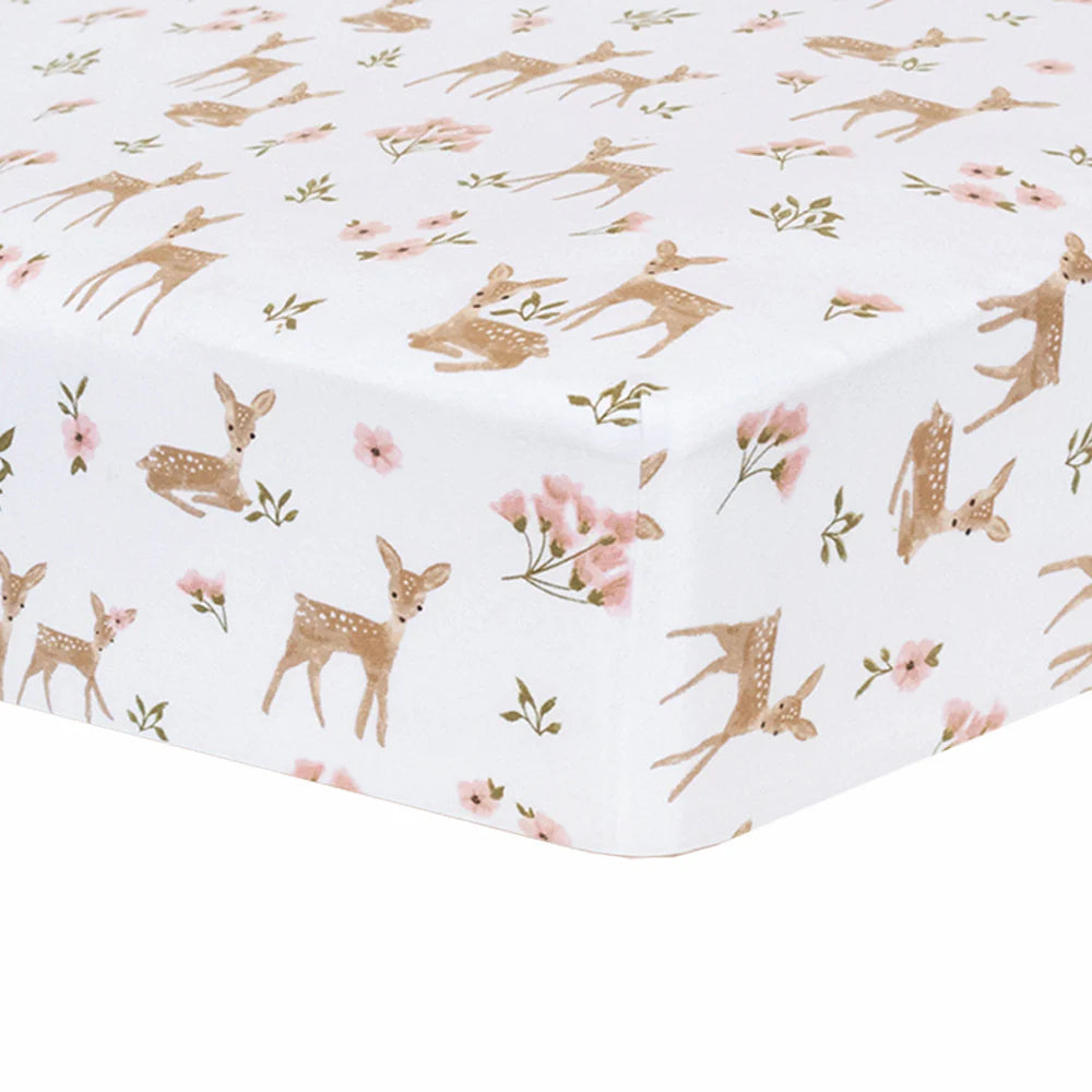 Living Textiles Cotton Fitted Sheet - Sophia Garden