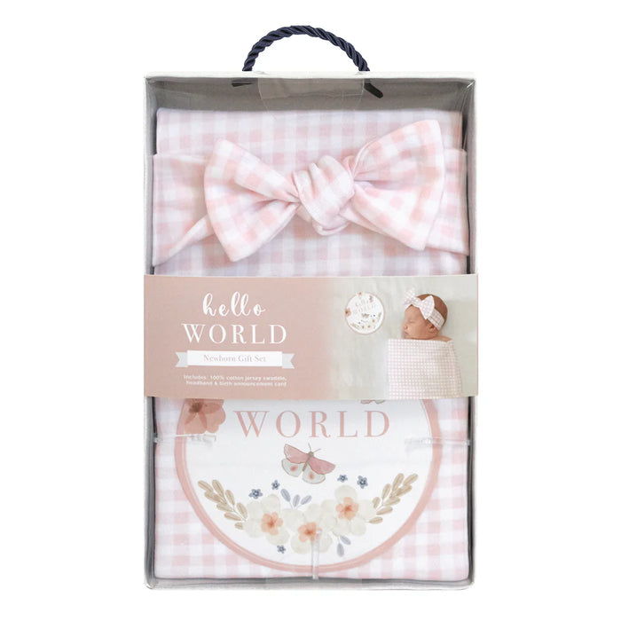 Living Textiles Newborn Baby Gift Set - Pink Gingham
