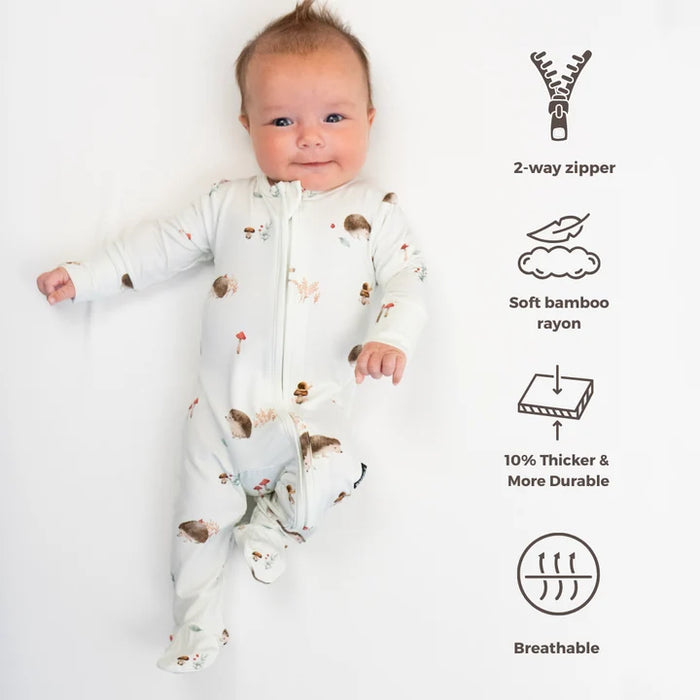 Belan.J Footed Zipper Sleeper - Hedgehogs
