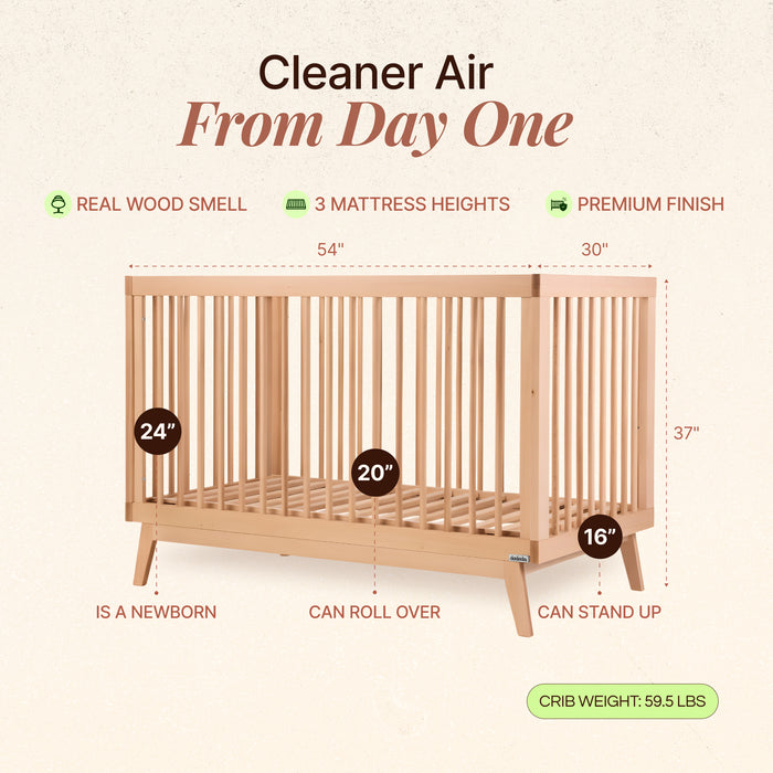 Dadada Soho 3-in-1 Convertible Crib - Natural
