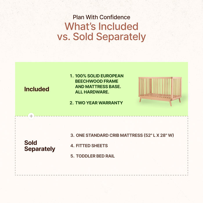 Dadada Soho 3-in-1 Convertible Crib - Natural