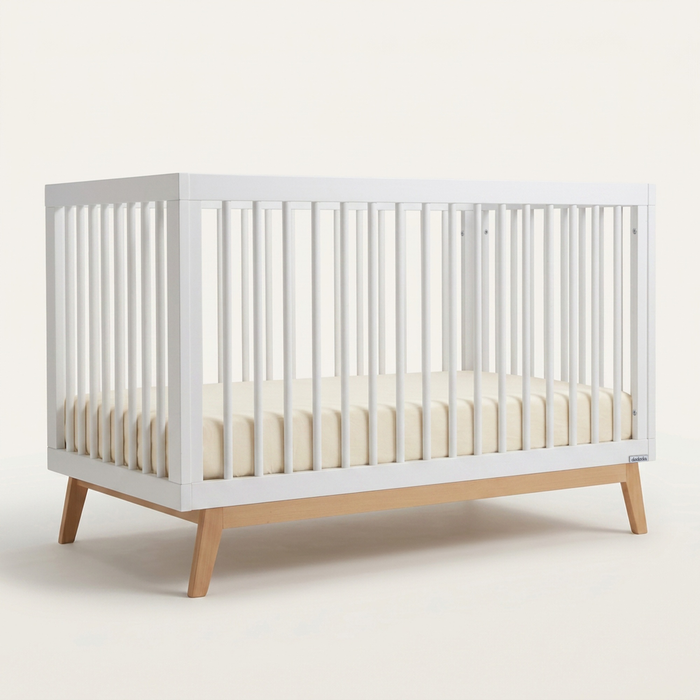 Dadada Soho 3-in-1 Convertible Crib - White/Natural