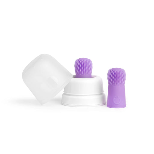 Ubbi Silicone Finger Toothbrush + Case 2pk - Purple
