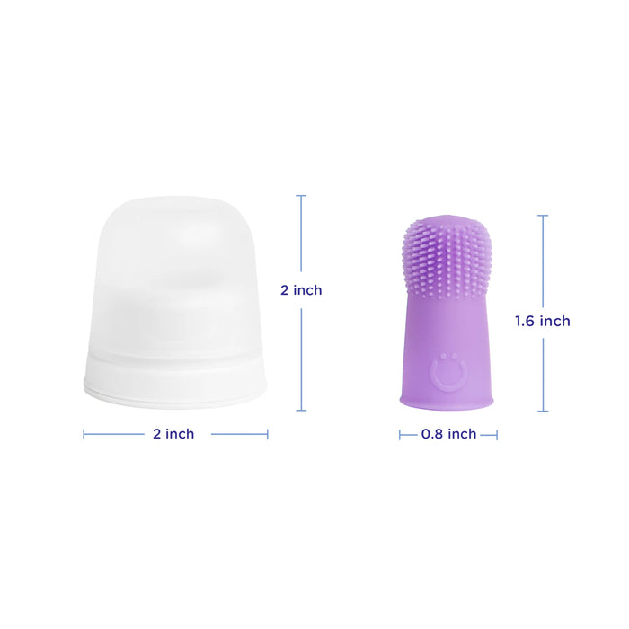 Ubbi Silicone Finger Toothbrush + Case 2pk - Purple