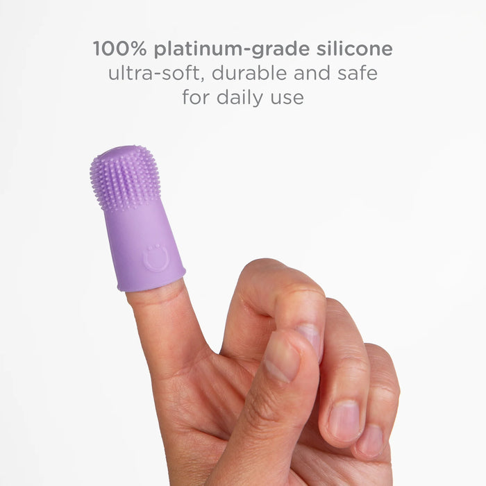 Ubbi Silicone Finger Toothbrush + Case 2pk - Purple