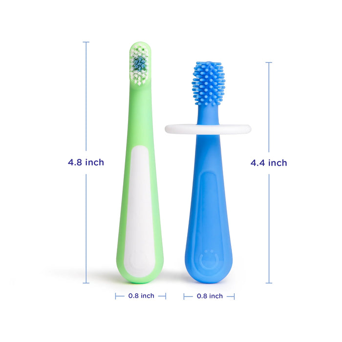 Ubbi 2-Stage Toddler Toothbrush Set - Polaris & Zest