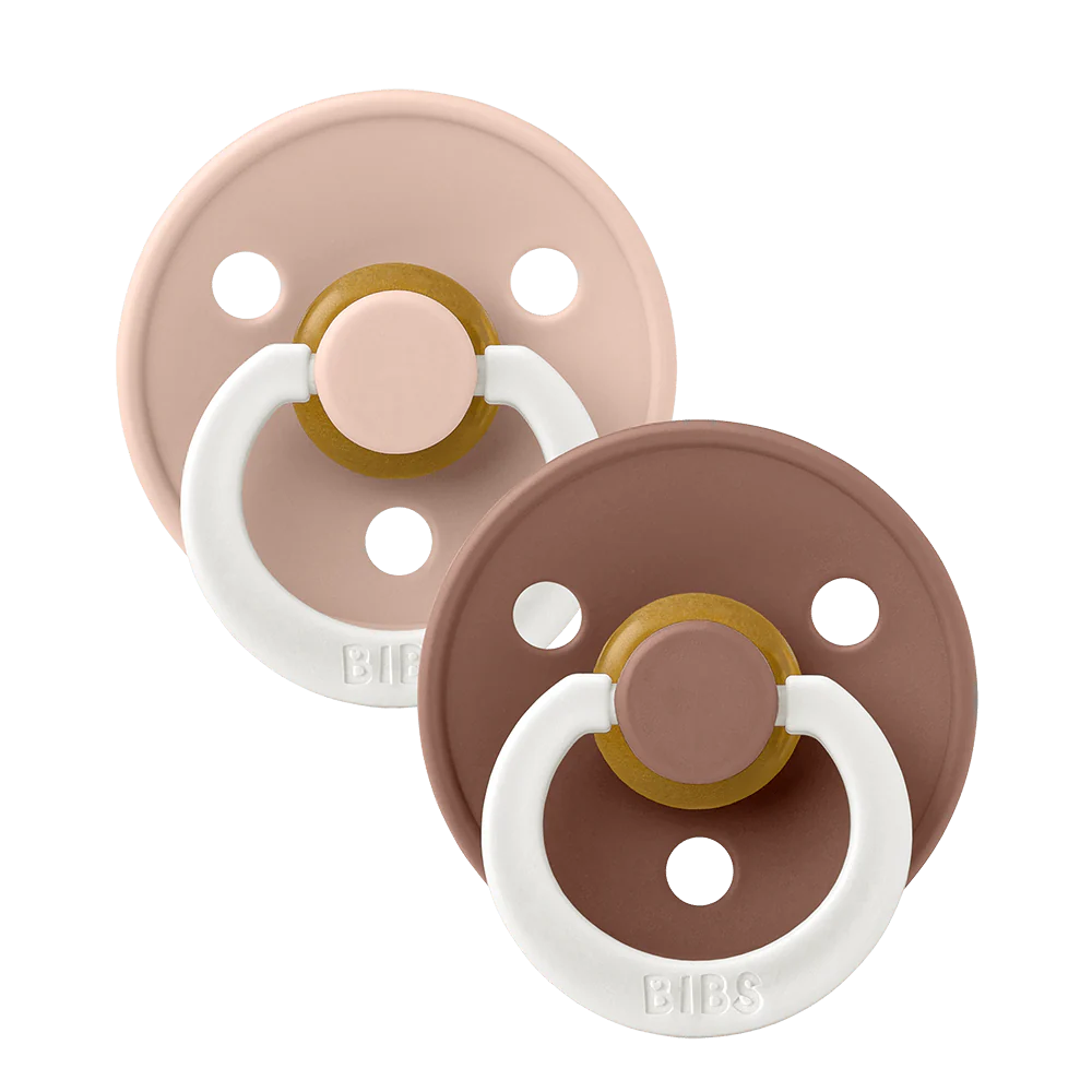 Bibs Original Pacifier Glow 2pk - Blush/Woodchuck 0-6M