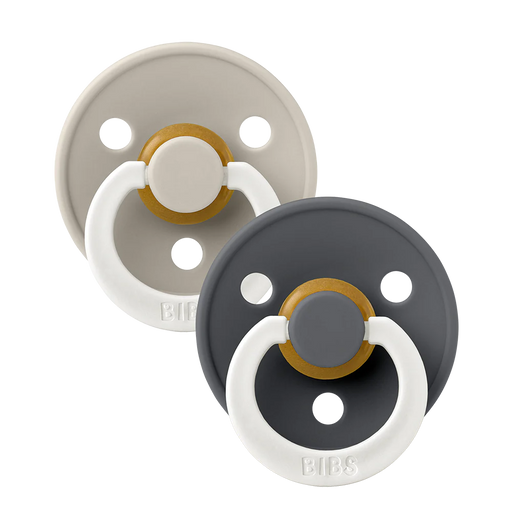 Bibs Pacifier Original Colour Latex 2Pk - Sand/Ivory Grow 0-6M