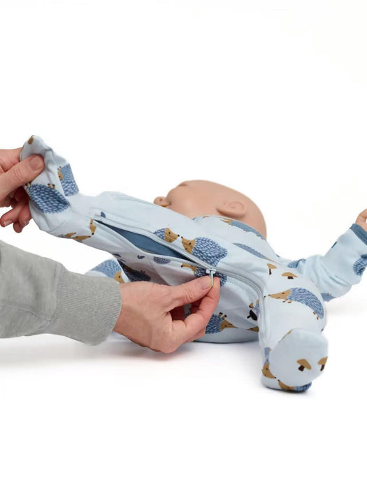Zippy Jamz Footed Organic Cotton - Hedgehugs & Kisses Blue