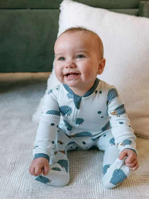Zippy Jamz Footed Organic Cotton - Hedgehugs & Kisses Blue