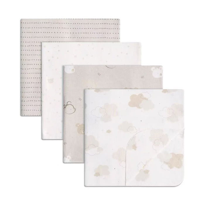 Piccolo Bambino 3pk Flannel Receiving Blanket 26x26 - Beige
