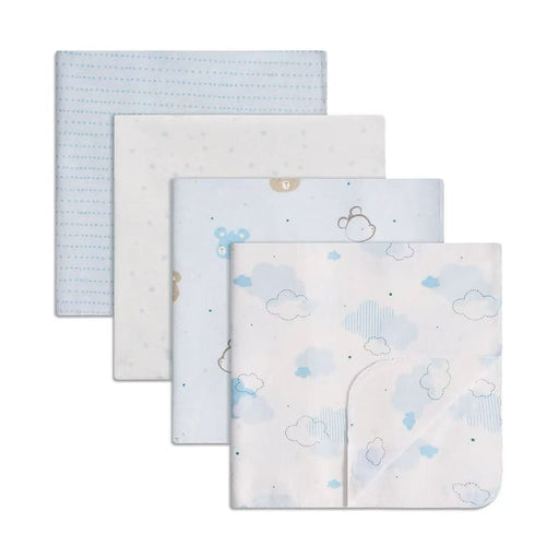 Piccolo Bambino 3pk Flannel Receiving Blanket 26x26 - Blue