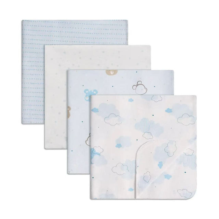Piccolo Bambino 3pk Flannel Receiving Blanket 26x26 - Blue
