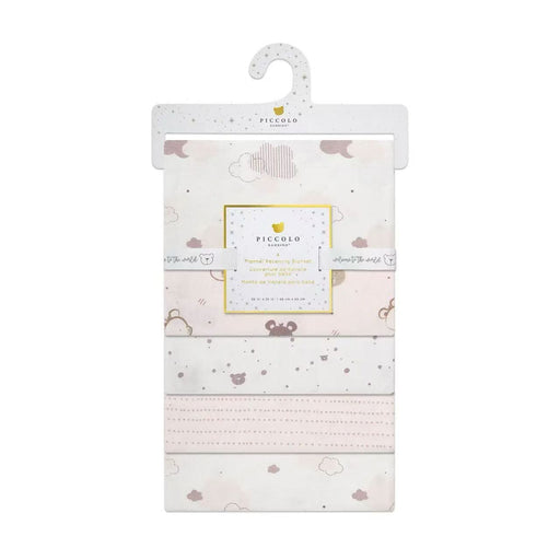 Piccolo Bambino 3pk Flannel Receiving Blanket 26x26 - Pink