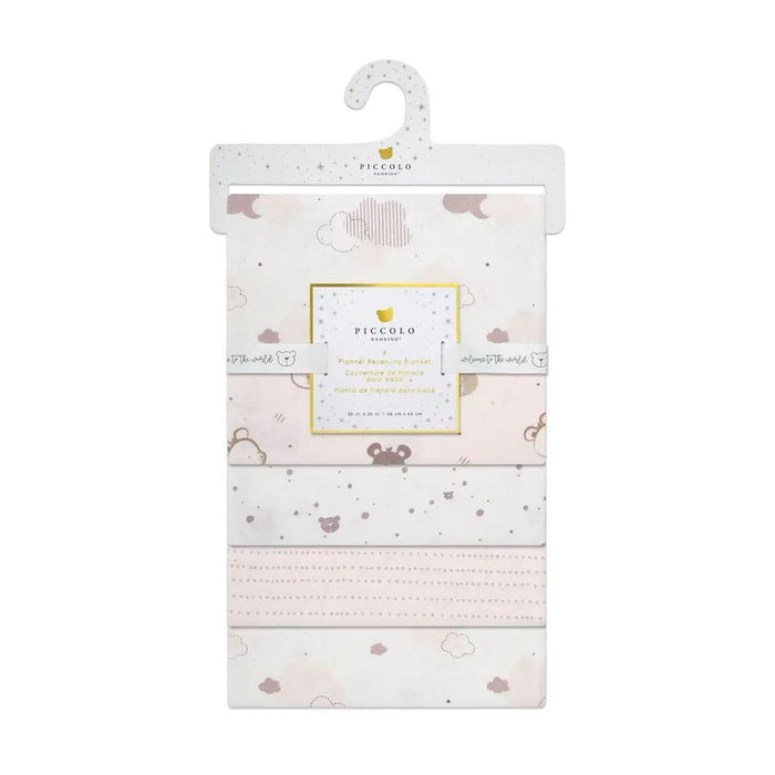 Piccolo Bambino 3pk Flannel Receiving Blanket 26x26 - Pink