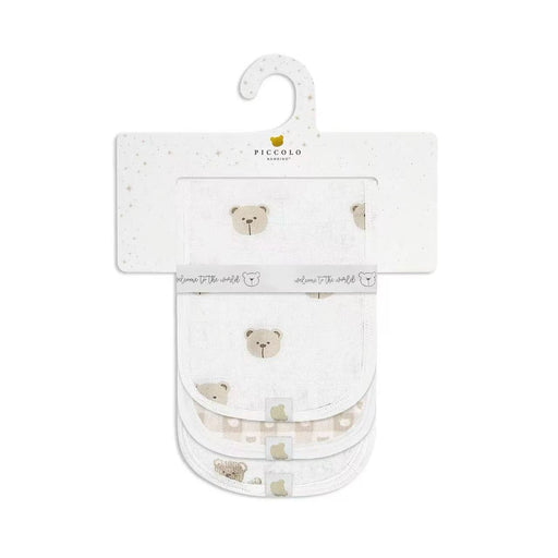 Piccolo Bambino 3pk Pack Muslin Burp Cloth 18x18 - White