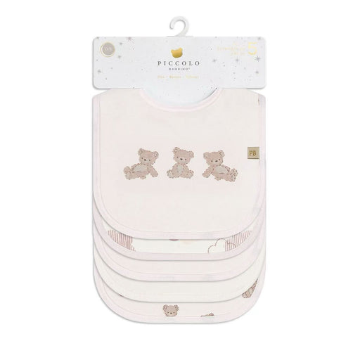 Piccolo Bambino 4pk Set: 2 Baby Milk Bibs & 2 Baby Burp Cloths - Pink