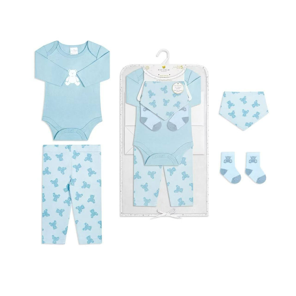 Piccolo Bambino 5 Pack Gift Set - Blue 0-3M