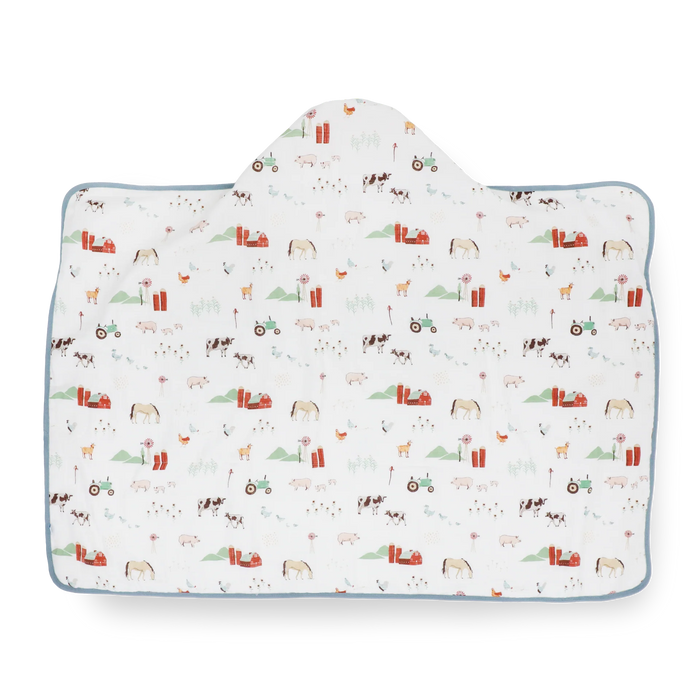 Little Unicorn Hooded Toddles Towel - Farmyard