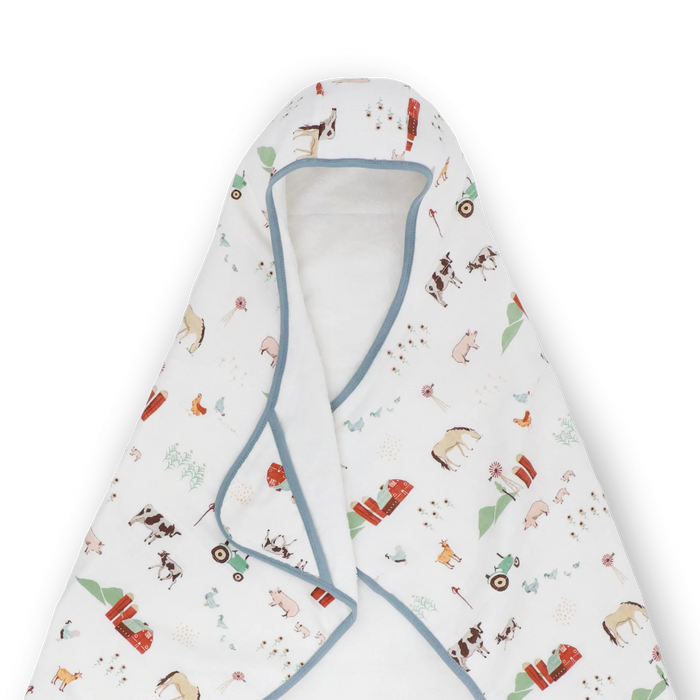 Little Unicorn Hooded Toddles Towel - Farmyard