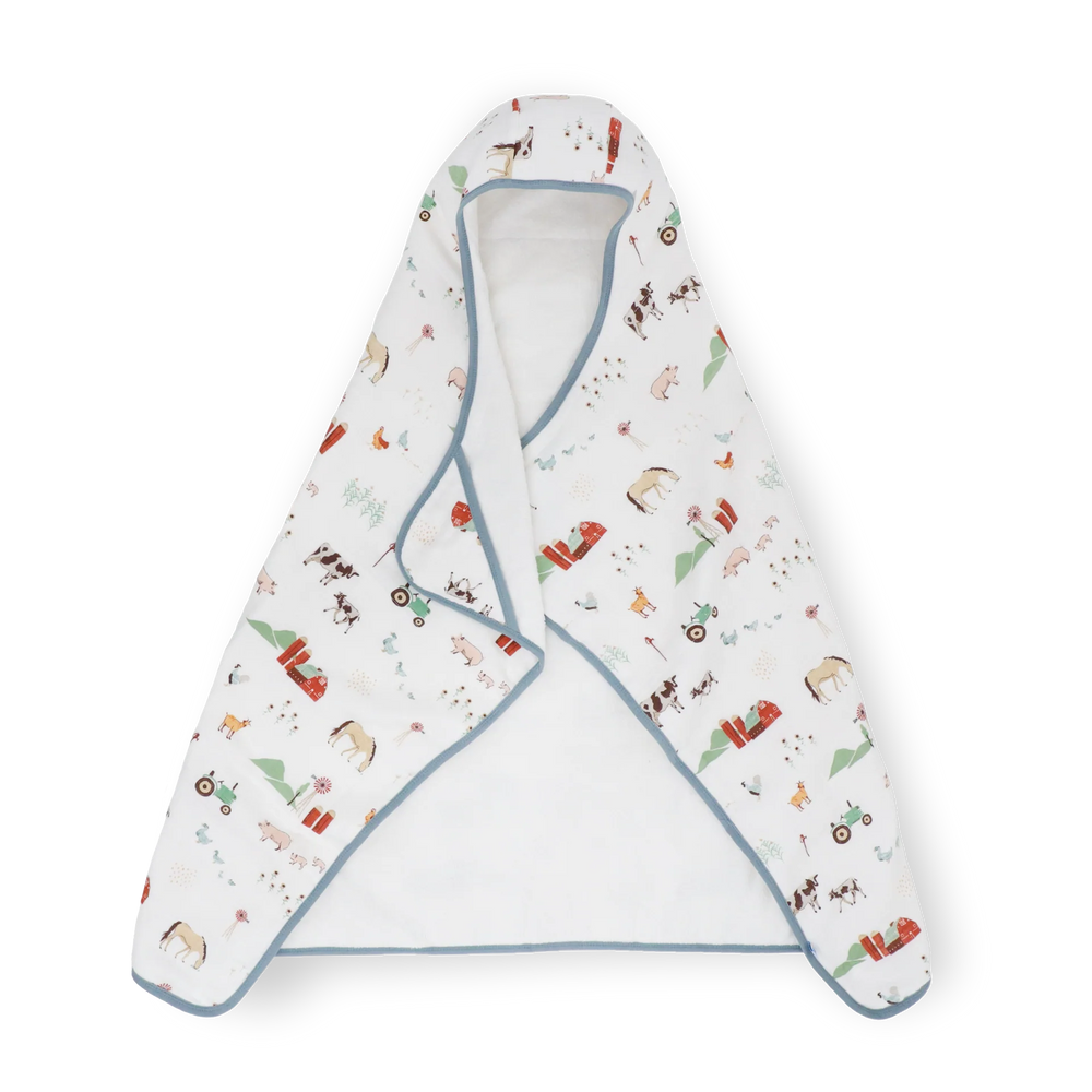 Little Unicorn Hooded Toddles Towel - Farmyard