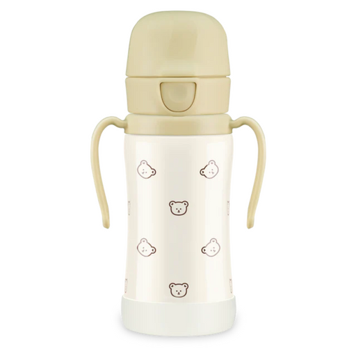 Grosmimi Stainless Straw Cup 300ml - Dotgom/Butter