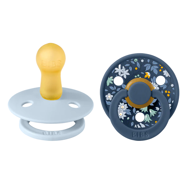 Bibs Liberty Pacifier 2pk - 0-6M Camomile Lawn Baby Blue 11012102