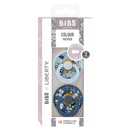 Bibs Liberty Pacifier 2pk - 6-18M Camomile Lawn Baby Blue 12012102