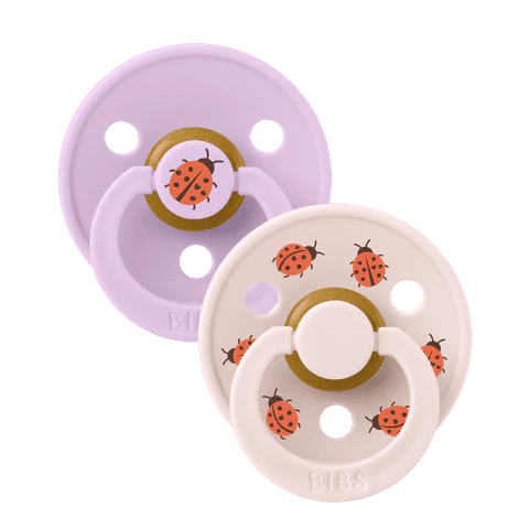 Bibs Studio Colour 2Pk Ladybug Latex - Violet Sky Mix 0-6M