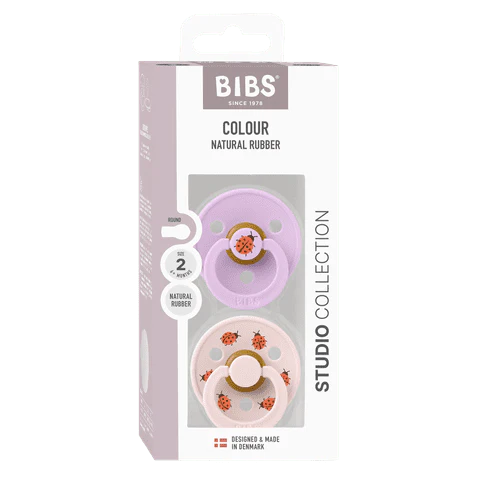 Bibs Studio Colour 2Pk Ladybug Latex - Violet Sky Mix 0-6M