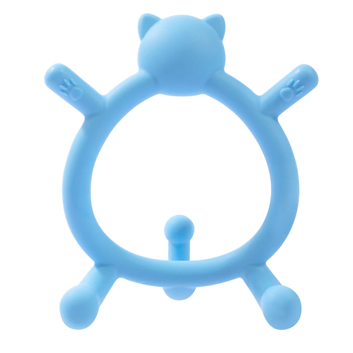 Pigeon Cat Silicone Teether for Sipping - Blue