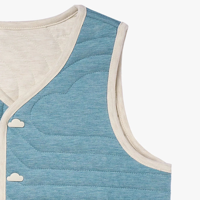 Petite Revery Quilted Reversible Vest - Nimbus Cloud