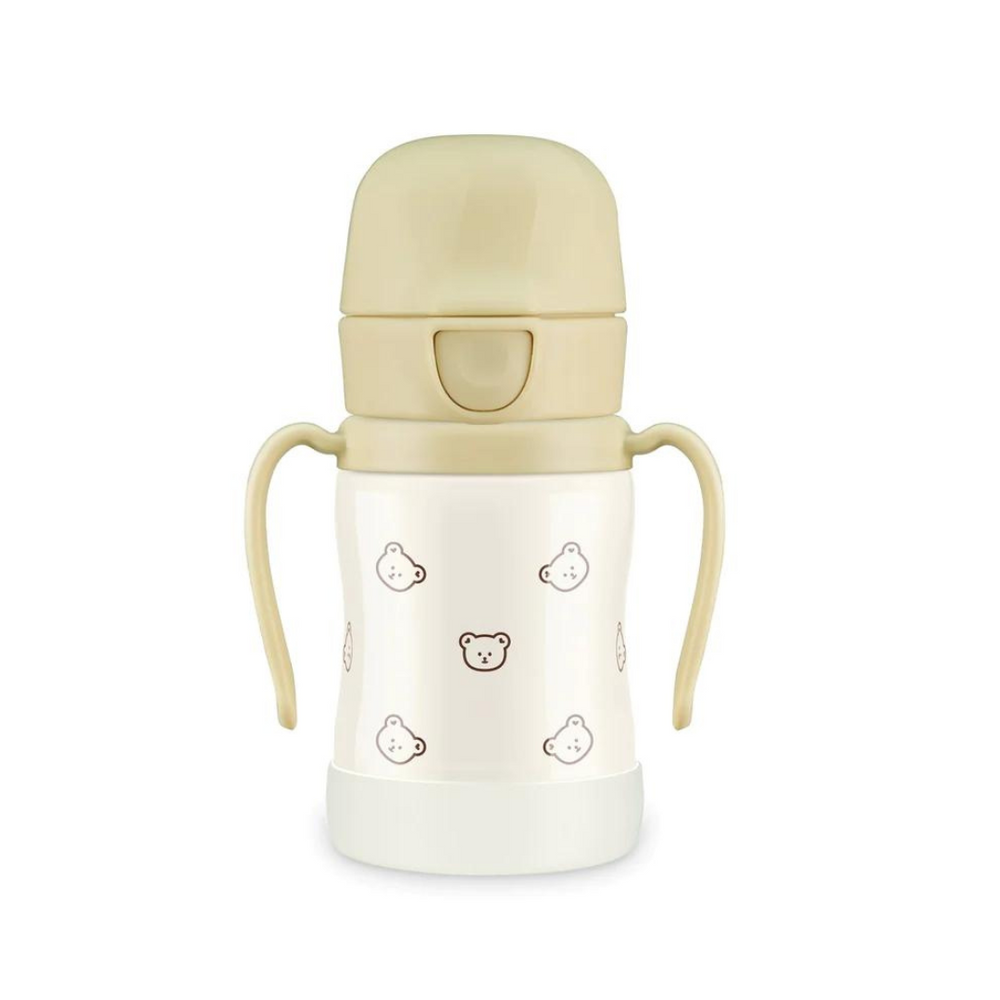 Grosmimi Stainless Straw Cup 200ml - Dotgom/Butter