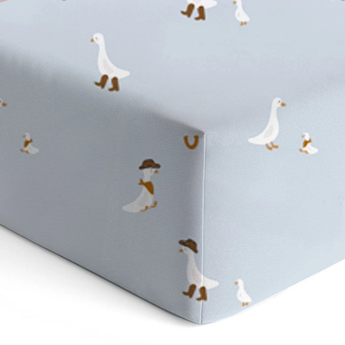 Gunamuna Crib Sheet - Cowboy Goose