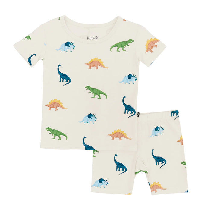 Kyte Baby Short Sleeve Pajamas - Ecru Roar