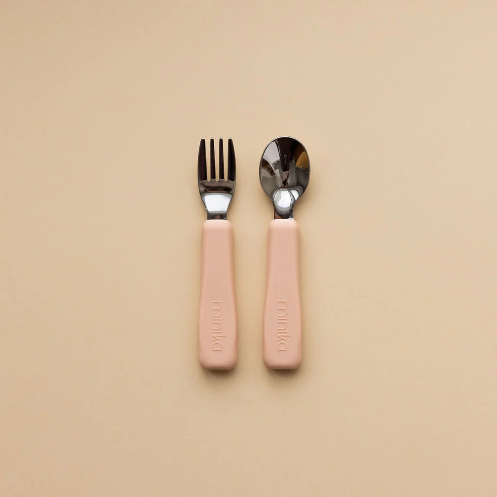 Minika Fork and Spoon Set - Blush